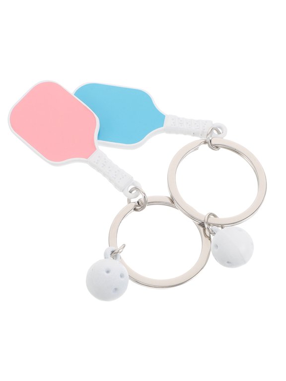 2Pcs Pickleball Keychain Assorted Color Bag Charms for Purse Backpack Sports Fans