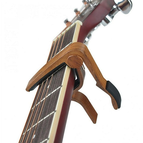 jojofuny 3.6 Inch Guitar Capo Tuning Clamp Rose Wooden Grain Design Fashionable for Guitar Playing