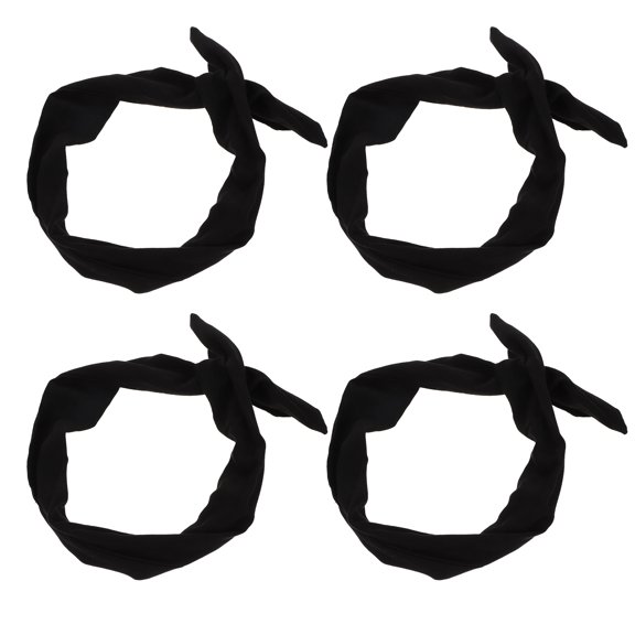 jojofuny 4Pcs Adjustable Black Scarf Headbands with Wire for Chic Hair Looks