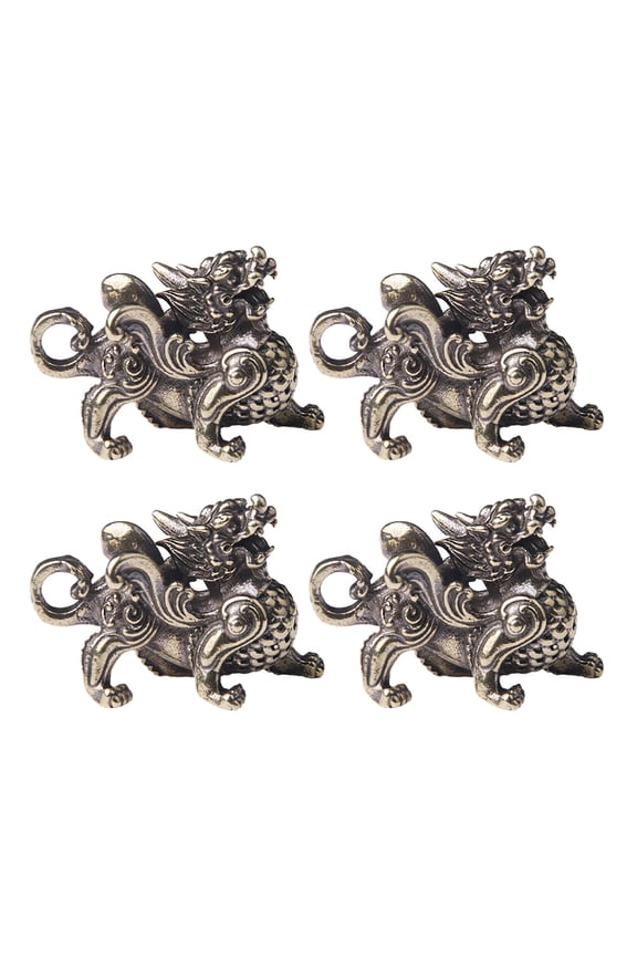 4Pcs Car Pendant Copper Material Fine Polish Process Home Decoration Pendant Key Chain