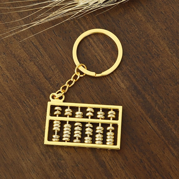 jojofuny 4Pcs Compact Golden Abacus Keychain Pendants for Backpack Pendant and Key Chain Accessories