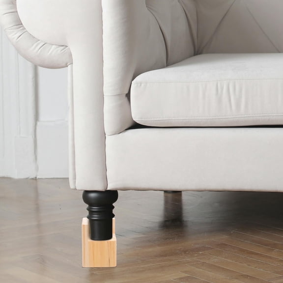 jojofuny 4Pcs Khaki Wood Riser for Chair Extenders for Height 5cm Height Increase
