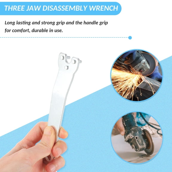 jojofuny 4pcs Grinder Flange Wrench High Carbon Steel Silver Multipurpose Spanner for Professionals