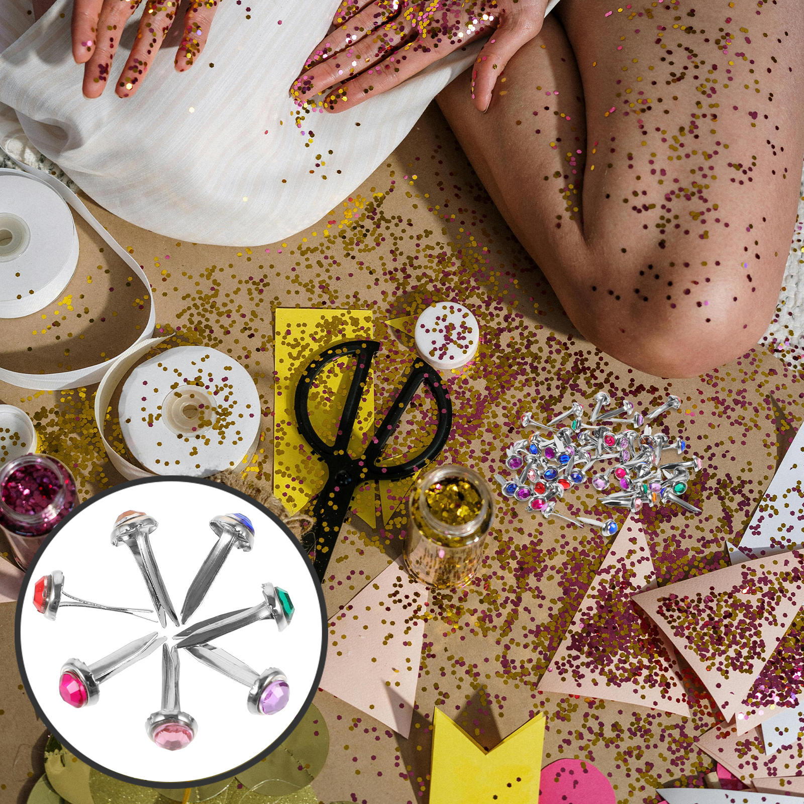 jojofuny 50Pcs Metal Paper Fasteners for Card Making and Scrapbook ...