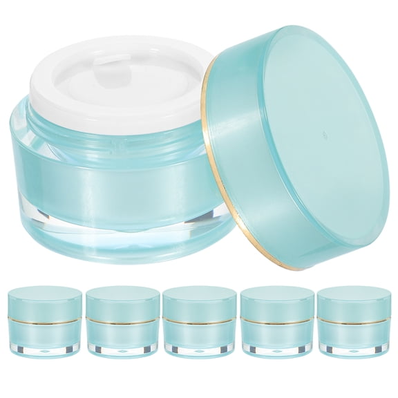 jojofuny 6Pcs Travel Cream Jars Small Storage Jars With Lids Portable Acrylic Cylindrical For Girls
