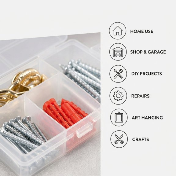 Jojofuny 80-Piece Home Repair Screw Kit, Wall Anchors Expansion Tubes and Push Pins for Mounting and Household Repairs