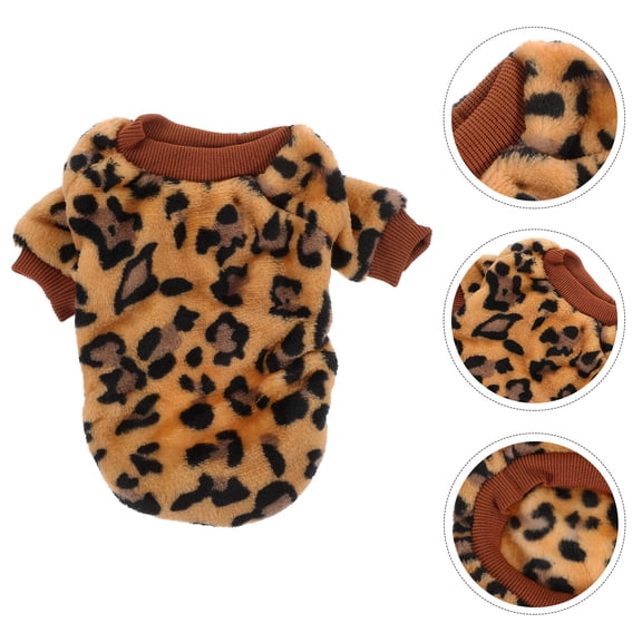 jojofuny Leopard Winter Dog Costume Soft Breathable Sweater for Small Pets