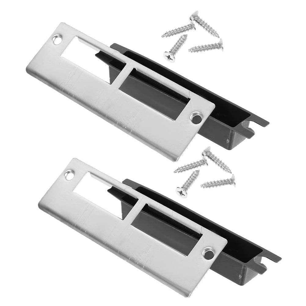 jojofuny Deadbolt Strike Plate Round 2Sets Metal Abs Reinforced Door ...
