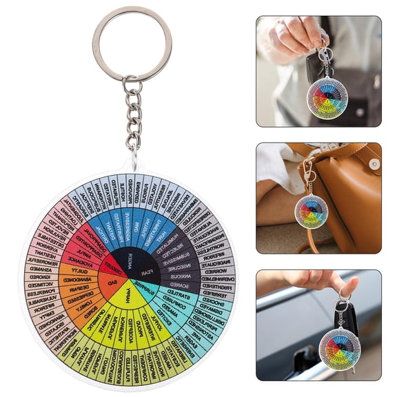 jojofuny Orange Acrylic Emotions Wheel Keychain 1Set Keychain Aesthetic Bag Pendant Backpack Decoration