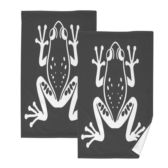 joogoo 2 PCs Hand Towels Sets Artistic Frog Cotton Face Towel Bathroom Decorative