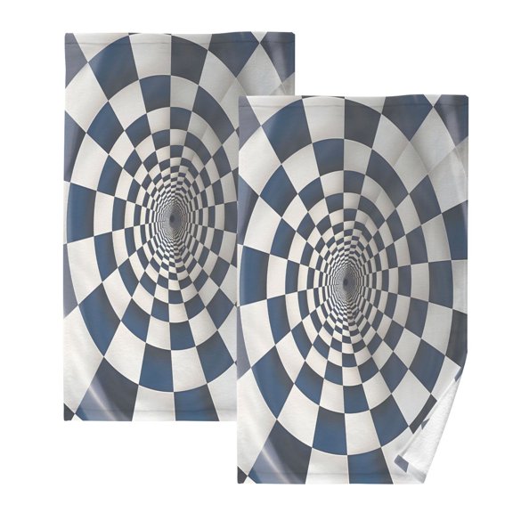joogoo 2 PCs Hand Towels Sets Falling Sensation Geometric Style Cotton Face Towel Bathroom Decorative