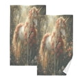 thumbnail image 1 of joogoo 2 PCs Hand Towels Sets Flower Horse Cotton Face Towel Bathroom Decorative, 1 of 7