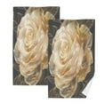 thumbnail image 1 of joogoo 2 PCs Hand Towels Sets Gold Rose Flowers Cotton Face Towel Bathroom Decorative, 1 of 7