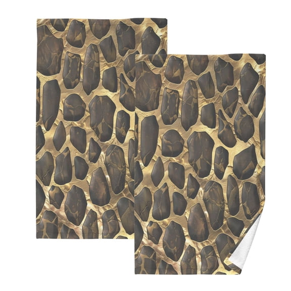 joogoo 2 PCs Hand Towels Sets Snakes Print Cotton Face Towel Bathroom Decorative