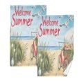 thumbnail image 1 of joogoo 2 PCs Hand Towels Sets Welcome Summer Beach Cotton Face Towel Bathroom Decorative, 1 of 7