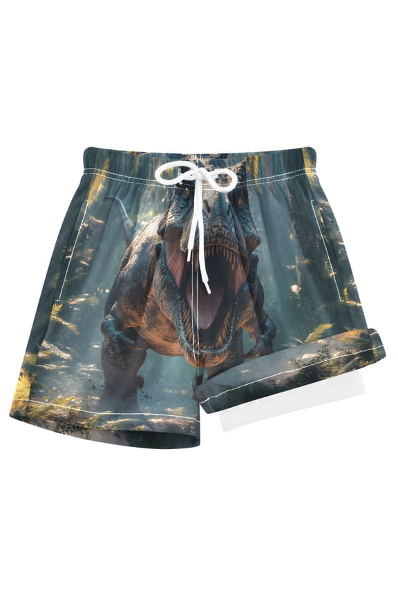 A Dinosaur in Forest Boys Swim Trunks Beach Swimsuit Shorts Boxer 12-13Y
