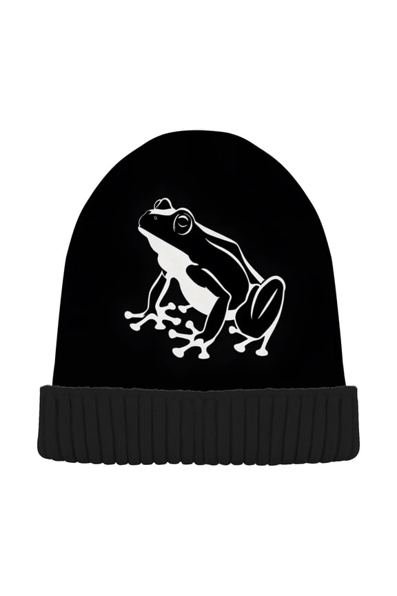 A Frog Beanie Hats Men Women Cuffed Skull Cap Winter Warm Knit Thick Beanies