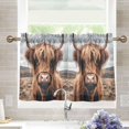 thumbnail image 1 of joogoo A Highland Cow Curtains Sets Half Window Cafe Farmhouse Tier 2 Panels Short Curtain Rod Pocket 27"W x 24"L, 1 of 7