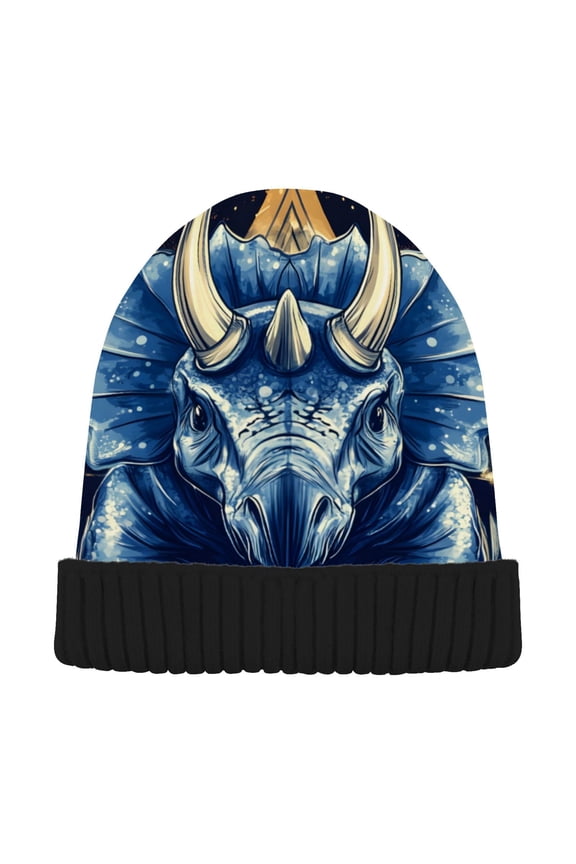 A Rhino Beanie Hats Cuffed Winter Warm Knit Thick Beanies