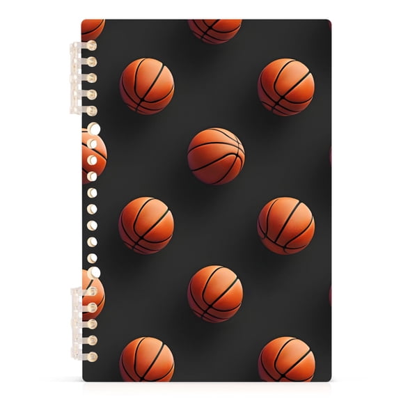 joogoo A5 Spiral Journal Notebook 3d Basketballs College Ruled Notebooks 8.3" x 5.7" 1 PC