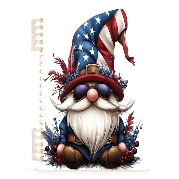 joogoo A5 Spiral Journal Notebook America Flag Gnomes College Ruled Notebooks 8.3" x 5.7" 1 PC