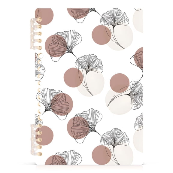 joogoo A5 Spiral Journal Notebook Art Ginkgo Leaves College Ruled Notebooks 8.3" x 5.7" 1 PC
