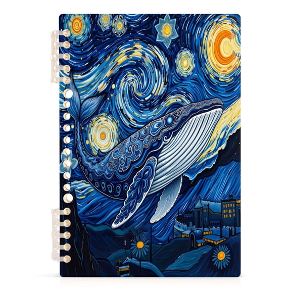 joogoo A5 Spiral Journal Notebook Art Whale Oil Paint1 College Ruled Notebooks 8.3" x 5.7" 1 PC