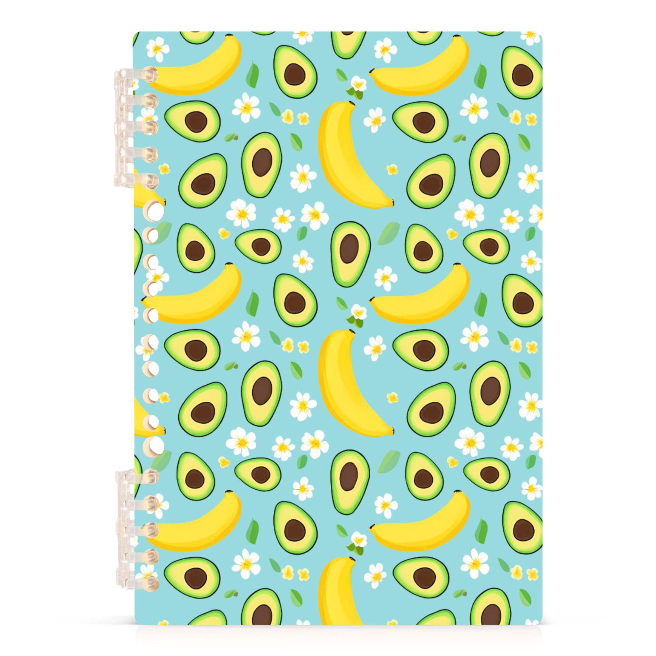 joogoo A5 Spiral Journal Notebook Avocado Banana Floral College Ruled ...