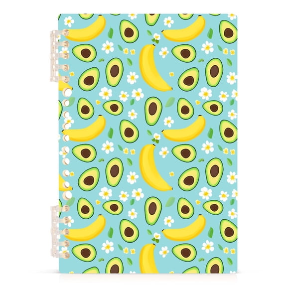 joogoo A5 Spiral Journal Notebook Avocado Banana Floral College Ruled Notebooks 8.3" x 5.7" 1 PC