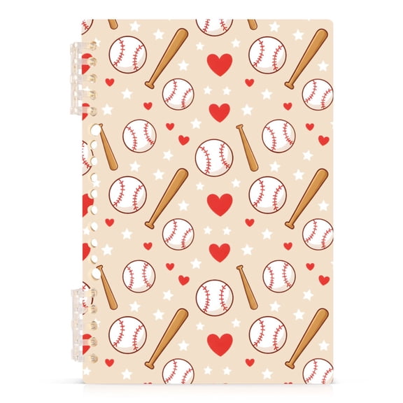 joogoo A5 Spiral Journal Notebook Baseball Bat Hearts College Ruled Notebooks 8.3" x 5.7" 1 PC