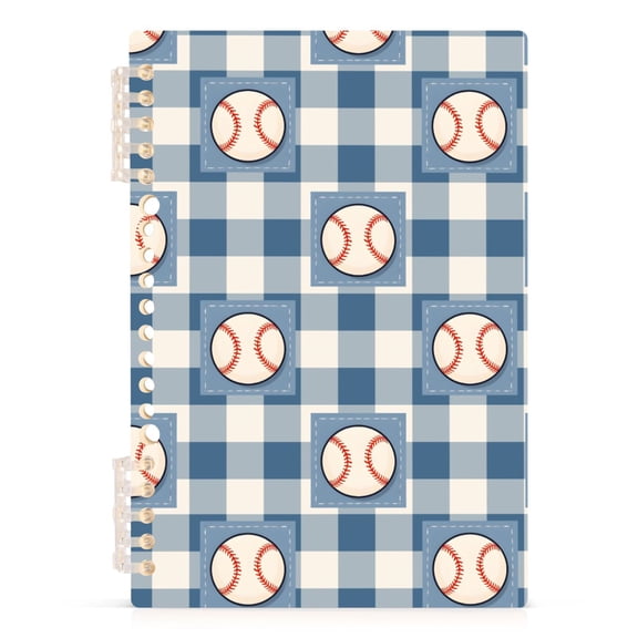 joogoo A5 Spiral Journal Notebook Baseball Checkered College Ruled Notebooks 8.3" x 5.7" 1 PC