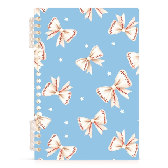joogoo A5 Spiral Journal Notebook Baseball Coquette Bows College Ruled Notebooks 8.3" x 5.7" 1 PC