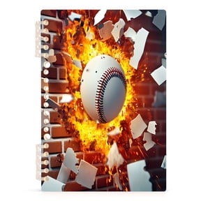 joogoo A5 Spiral Journal Notebook Baseball Wall Fire College Ruled Notebooks 8.3" x 5.7" 1 PC
