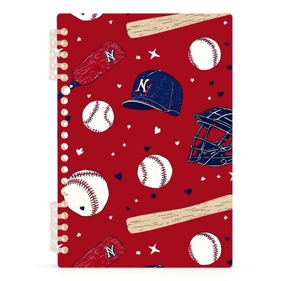 joogoo A5 Spiral Journal Notebook Baseballs College Ruled Notebooks 8.3" x 5.7" 1 PC