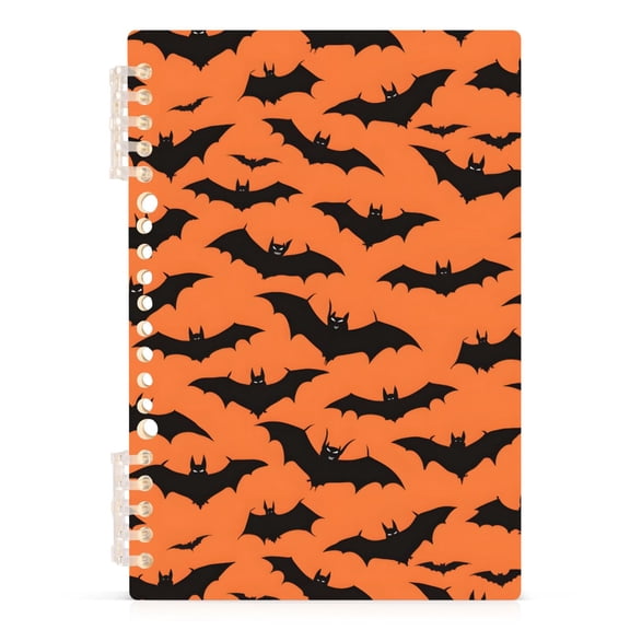 joogoo A5 Spiral Journal Notebook Bats Orange College Ruled Notebooks 8.3" x 5.7" 1 PC
