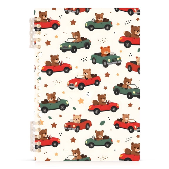 joogoo A5 Spiral Journal Notebook Bear Driving Car College Ruled Notebooks 8.3" x 5.7" 1 PC