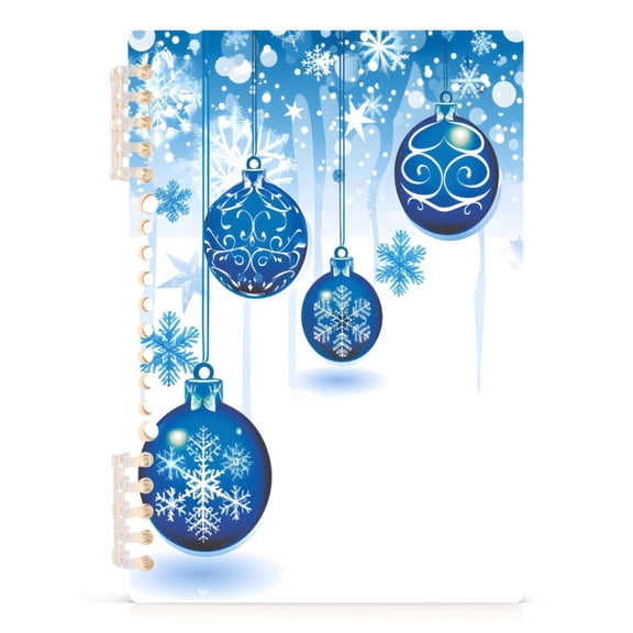 joogoo A5 Spiral Journal Notebook Blue Christmas Snowflakes College Ruled Notebooks 8.3" x 5.7" 1 PC