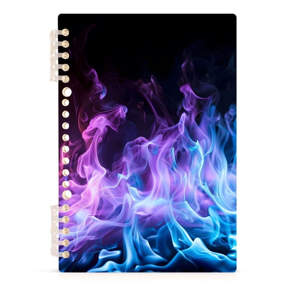 joogoo A5 Spiral Journal Notebook Blue Purple Flame College Ruled Notebooks 8.3" x 5.7" 1 PC