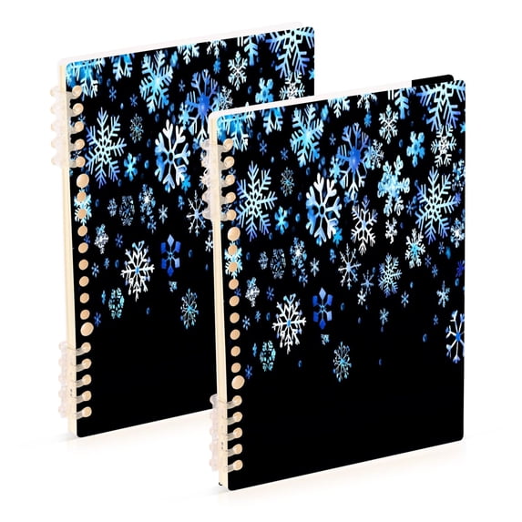 joogoo A5 Spiral Journal Notebook Blue Snowflake College Ruled Notebooks 8.3" x 5.7" 2 PCs