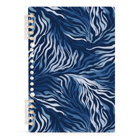 joogoo A5 Spiral Journal Notebook Blue Wavy Stripes College Ruled Notebooks 8.3" x 5.7" 1 PC