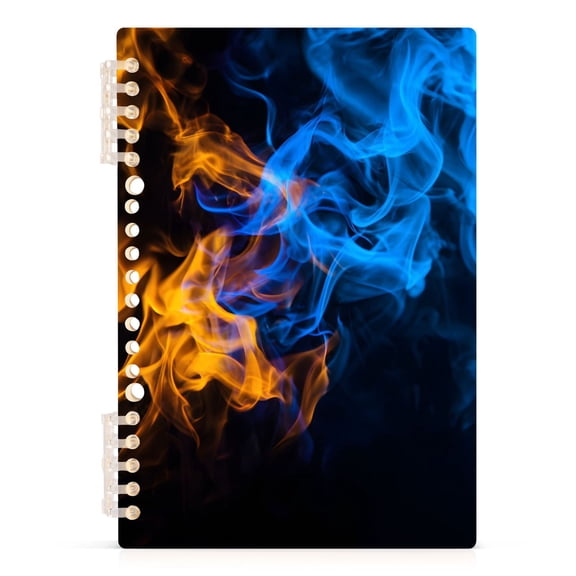 joogoo A5 Spiral Journal Notebook Blue Yellow Flames College Ruled Notebooks 8.3" x 5.7" 1 PC