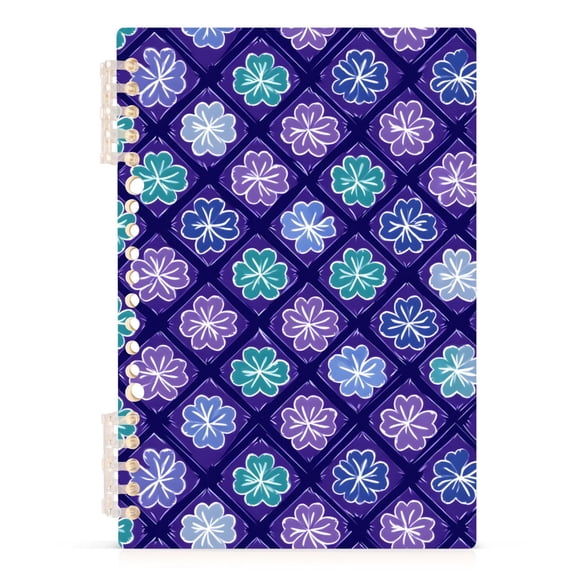 joogoo A5 Spiral Journal Notebook Boho Clover Flowers College Ruled Notebooks 8.3" x 5.7" 1 PC