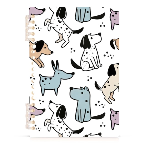 joogoo A5 Spiral Journal Notebook Boho Puppy Dog College Ruled Notebooks 8.3" x 5.7" 1 PC