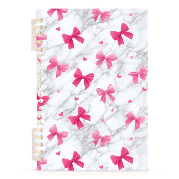 joogoo A5 Spiral Journal Notebook Bow on Marble College Ruled Notebooks 8.3" x 5.7" 1 PC