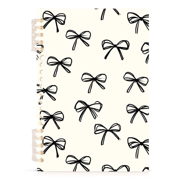 joogoo A5 Spiral Journal Notebook Bows Beige College Ruled Notebooks 8.3" x 5.7" 1 PC