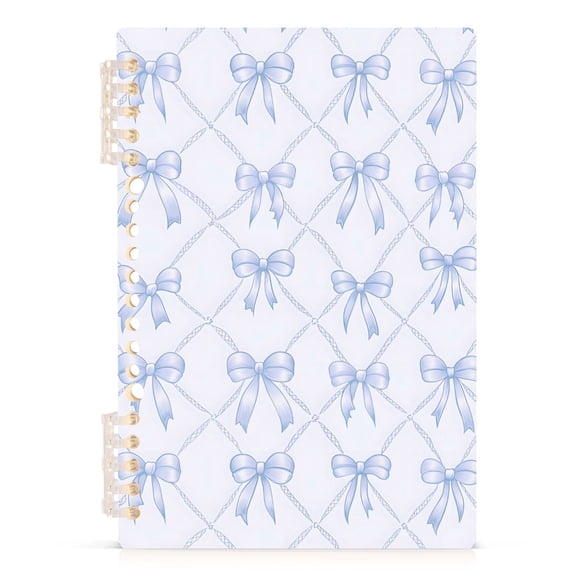 joogoo A5 Spiral Journal Notebook Bows Checkered Blue College Ruled Notebooks 8.3" x 5.7" 1 PC