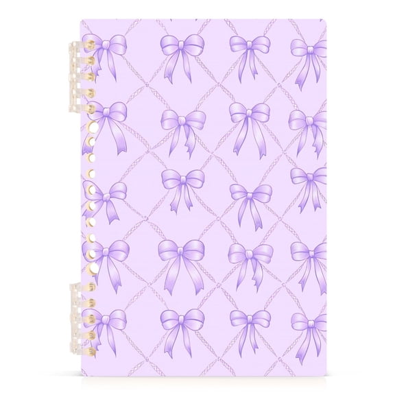 joogoo A5 Spiral Journal Notebook Bows Checkered Purple College Ruled Notebooks 8.3" x 5.7" 1 PC