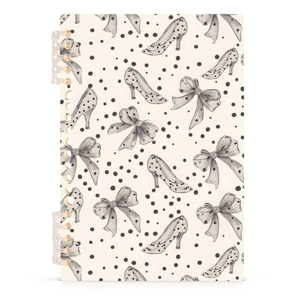 joogoo A5 Spiral Journal Notebook Bows Polka Dots College Ruled Notebooks 8.3" x 5.7" 1 PC