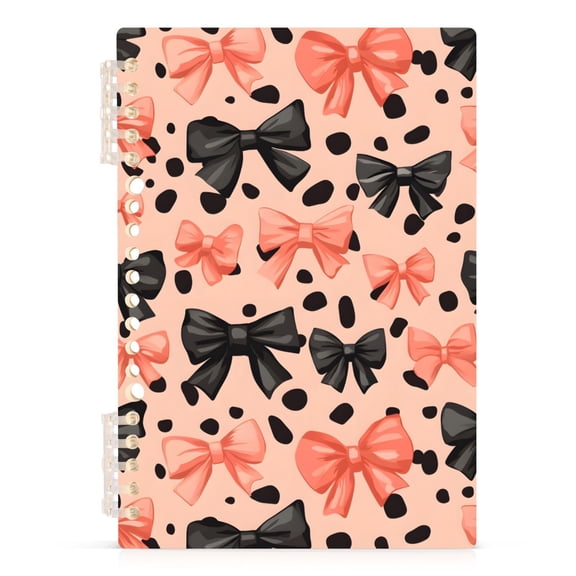 joogoo A5 Spiral Journal Notebook Bows and Polka Dots College Ruled Notebooks 8.3" x 5.7" 1 PC