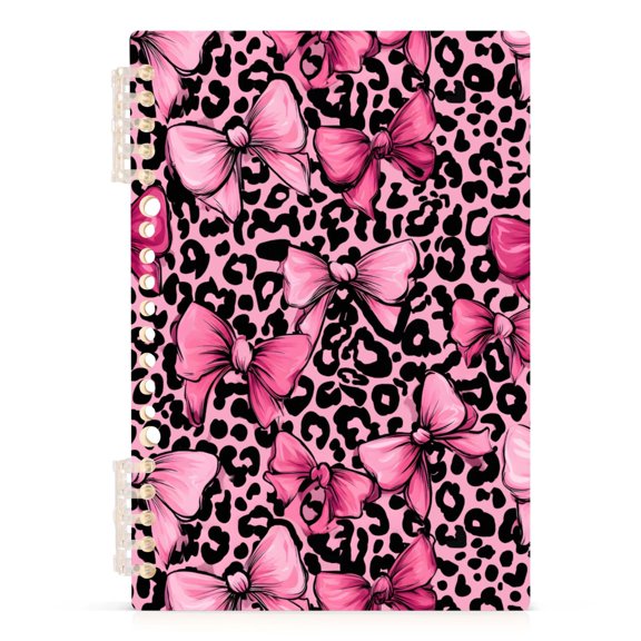 joogoo A5 Spiral Journal Notebook Bows on Leopard College Ruled Notebooks 8.3" x 5.7" 1 PC